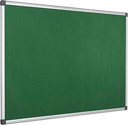 Rackhams 900 x 600mm Aluminium Frame Notice Pin Board - Felt Notice Board Bulletin Frame for Office, School, Bedroom, Memo, and Home - Green