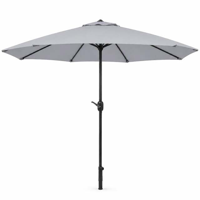 Rackhams 2.7M Wide Garden Parasol Tilt and Crank - Grey - image 1