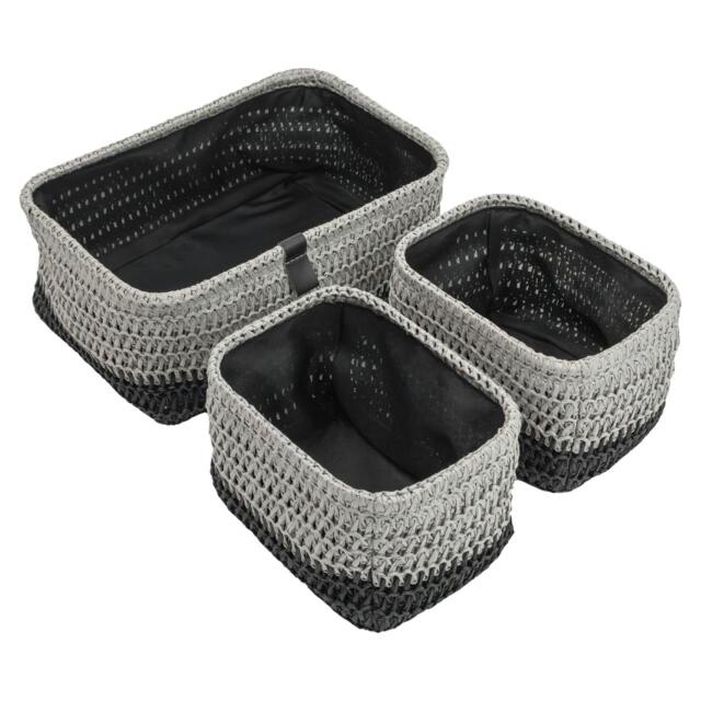 Rackhams Kenzi Rectangular Fabric Storage Baskets for Home Organisation, Set of 3 - image 1