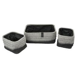 Rackhams Kenzi Rectangular Fabric Storage Baskets for Home Organisation, Set of 3 - thumbnail 4