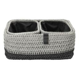 Rackhams Kenzi Rectangular Fabric Storage Baskets for Home Organisation, Set of 3 - thumbnail 2