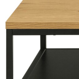 Rackhams Gila Coffee Table with Open Shelf in Oak & Black - 1 - Black and Natural - Brown - thumbnail 6