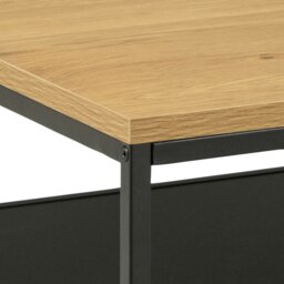 Rackhams Gila Coffee Table with Open Shelf in Oak & Black - 1 - Black and Natural - Brown - thumbnail 5