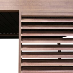 Rackhams Wood Effect Aluminium Pergola With Blinds & 2 Louvre Panels - 3m x 3m - thumbnail 3