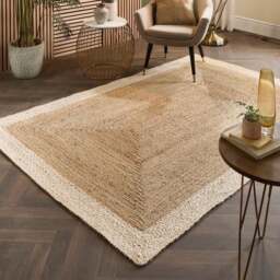 Rackhams Hand-Braided Jute Rug with Cream Border - Ø 150 cm - thumbnail 6