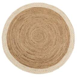 Rackhams Hand-Braided Jute Rug with Cream Border - Ø 150 cm - thumbnail 1