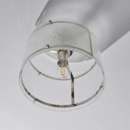 Rackhams Traynor Clear And Satin Nickel Flush Ceiling Light - thumbnail 5