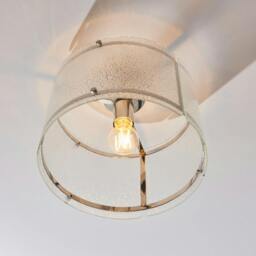 Rackhams Traynor Clear And Satin Nickel Flush Ceiling Light - thumbnail 6
