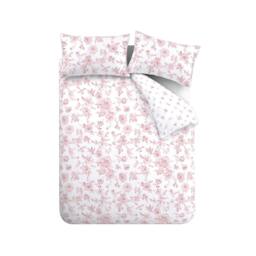 Rackhams Mirabelle Floral Reversible Duvet Cover Set Pink - Super King - Pink - thumbnail 5