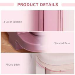 Rackhams 3 Drawers Plastic Storage Units, 3 Tier Kids Storage Units, Children Toy Chest for Nursery, Playroom, Bedroom, Pink - thumbnail 5