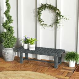 Rackhams 1.1M Outdoor Garden Bench Patio Loveseat Fir Wood 2 Person - Grey - Fir Wood - 110cm x 38cm x 35cm