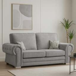 Rackhams Milan Chesterfield Fabric 3 Piece Sofa Suite - Full Back - Mink - thumbnail 2