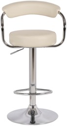 Rackhams Zenith Bar Stools Set of 2 with Adjustable Height, Swivel Mechanism for Breakfast Bar Or Kitchen, Cream - thumbnail 3