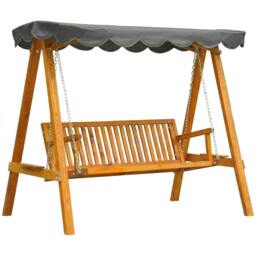 Rackhams 3 Seater Garden Swing Seat with Canopy, Outdoor Hammock Bench - Dark Grey - 1 - Swing Bench - thumbnail 2