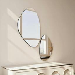 Rackhams Pebble-Shaped Decorative Mirror, Set of 2 Wall Mirror - Wall Mirror - Black - thumbnail 2