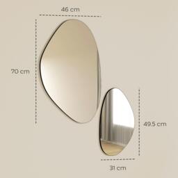 Rackhams Pebble-Shaped Decorative Mirror, Set of 2 Wall Mirror - Wall Mirror - Black - thumbnail 3