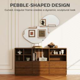 Rackhams Pebble-Shaped Decorative Mirror, Set of 2 Wall Mirror - Wall Mirror - Black - thumbnail 4