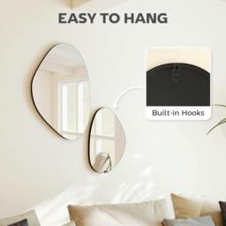 Rackhams Pebble-Shaped Decorative Mirror, Set of 2 Wall Mirror - Wall Mirror - Black - thumbnail 5