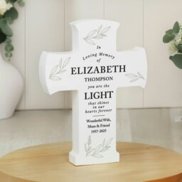 Rackhams Personalised In Loving Memory Cross Ornament