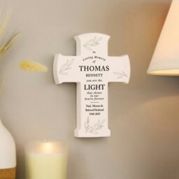 Rackhams Personalised In Loving Memory Cross Ornament - thumbnail 2