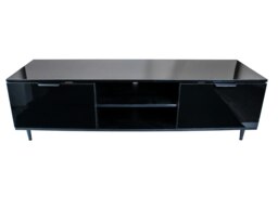 Rackhams Modern Black 140cm Matt Gloss TV Stand Cabinet Suitable for 40 - 65 Inch 4K LED Flat Screen TV's - Black - 40cm - 35cm
