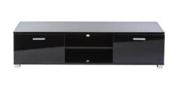 Rackhams Modern Black 140cm Matt Gloss TV Stand Cabinet Suitable for 40 - 65 Inch 4K LED Flat Screen TV's - Black - 40cm - 35cm - thumbnail 6