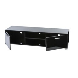 Rackhams Modern Black 140cm Matt Gloss TV Stand Cabinet Suitable for 40 - 65 Inch 4K LED Flat Screen TV's - Black - 40cm - 35cm - thumbnail 3