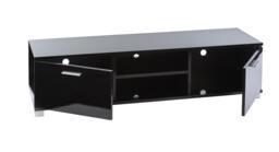 Rackhams Modern Black 140cm Matt Gloss TV Stand Cabinet Suitable for 40 - 65 Inch 4K LED Flat Screen TV's - Black - 40cm - 35cm - thumbnail 4