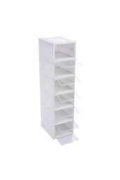 Rackhams 6-tier Shoe Organizer Storage Box Portable Folding Shoe Rack for Closet 25.7*34.7cm - White - One Size - thumbnail 2