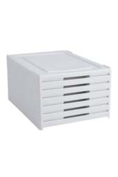 Rackhams 6-tier Shoe Organizer Storage Box Portable Folding Shoe Rack for Closet 25.7*34.7cm - White - One Size - thumbnail 3