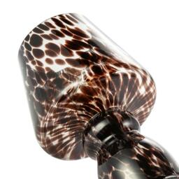 Rackhams Clear Glass Mushroom Table Lamp with Brown Speckle Snowflake Pattern - thumbnail 5