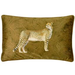 Rackhams Cheetah Forest Cushion Cover - Gold - One Size - Gold - 100% Polyester