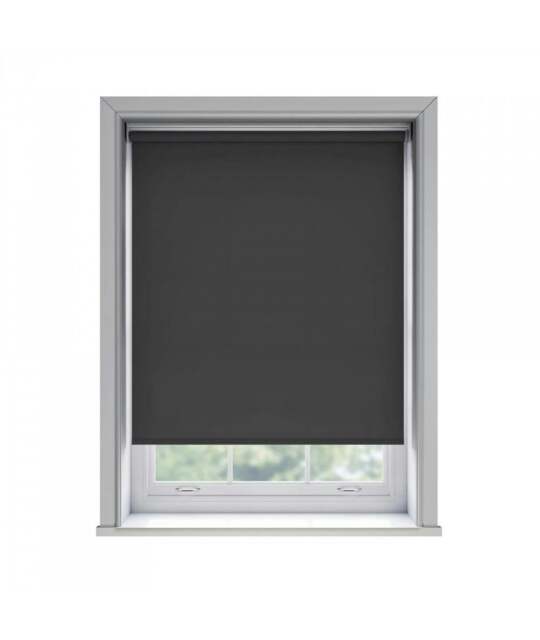 Rackhams No Drill Black Thermal Blackout Roller Blind (170cm Drop) - 60cm - image 1