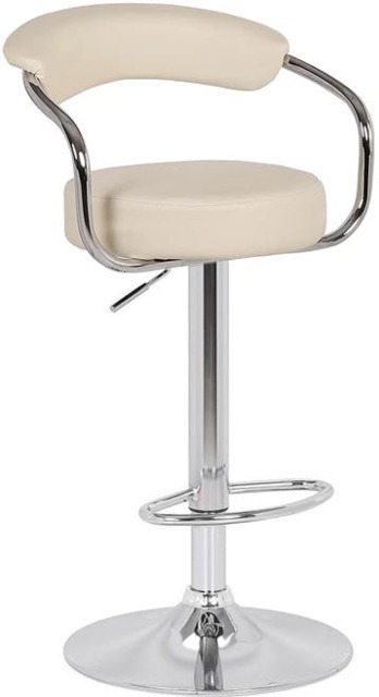Rackhams Zenith Breakfast Bar Stool with Adjustable Height and Swivel, Cream - image 1