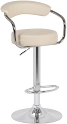 Rackhams Zenith Breakfast Bar Stool with Adjustable Height and Swivel, Cream
