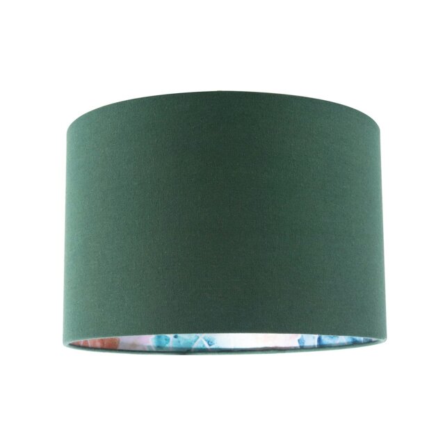 Rackhams Chic Emerald Green Linen Lamp Shade with Moroccan Scale Pattern Lining - image 1