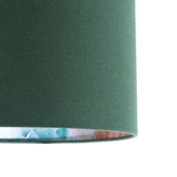Rackhams Chic Emerald Green Linen Lamp Shade with Moroccan Scale Pattern Lining - thumbnail 3