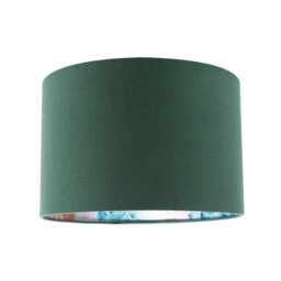 Rackhams Chic Emerald Green Linen Lamp Shade with Moroccan Scale Pattern Lining