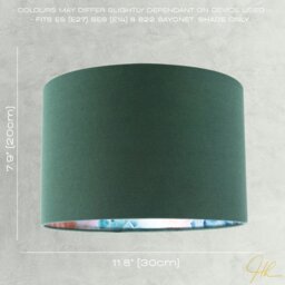 Rackhams Chic Emerald Green Linen Lamp Shade with Moroccan Scale Pattern Lining - thumbnail 6