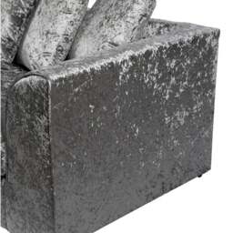 Rackhams Dylan Crushed Velvet 4 Seater Fabric Corner Sofa in Silver - Right Hand Corner - thumbnail 4
