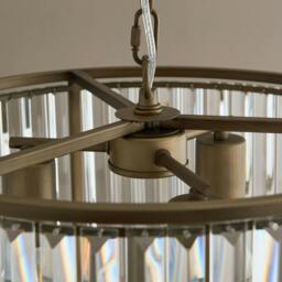 Rackhams Resto Crystal & Antique Brass Pendant Ceiling Light - thumbnail 5