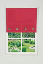 Rackhams Red Square Eyelet Edge Roller Blind - 130cm - thumbnail 3