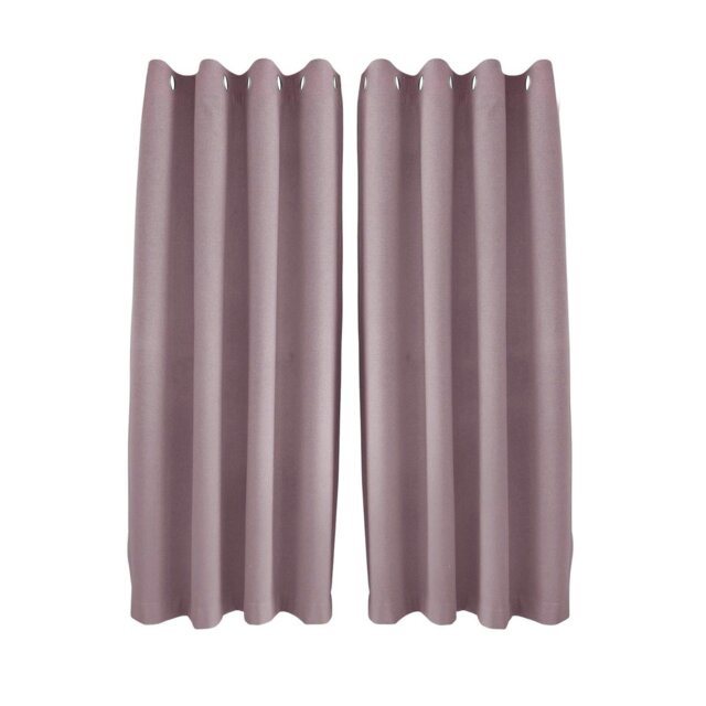 Rackhams Lavender Pink Linen Blackout Curtains - 46 x 54 Inch Drop - 2 Panel - image 1