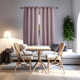 Rackhams Lavender Pink Linen Blackout Curtains - 46 x 54 Inch Drop - 2 Panel - thumbnail 6