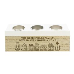 Rackhams Personalised HOME Triple Tea Light Box
