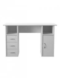 Rackhams Maryland Desk with 3 Drawers and 1 Door White - White - thumbnail 3