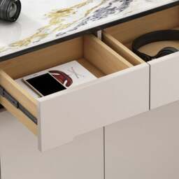 Rackhams Samantha Shoe Storage, Off White - With Golden Legs - 80cm - thumbnail 4