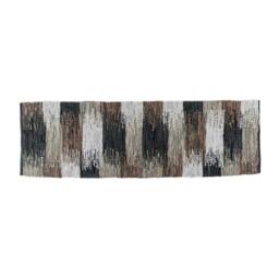 Rackhams Black, Grey & Brown Real Leather Handwoven Cutshuttle Rug - 90 x 150 cm - thumbnail 6
