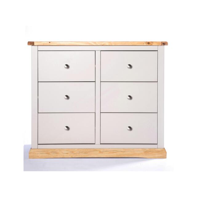 Rackhams Bomporto 6 Drawer Chest of Drawers Chrome Knob - Light Grey - image 1