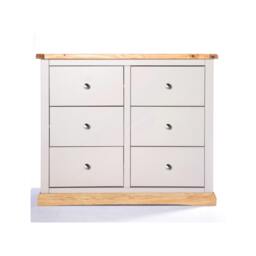 Rackhams Bomporto 6 Drawer Chest of Drawers Chrome Knob - Light Grey
